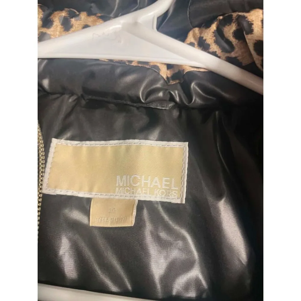 Michael Kors Toddler Girl Size 3 Faux Fur Hooded Puffer Style Jacket-Black